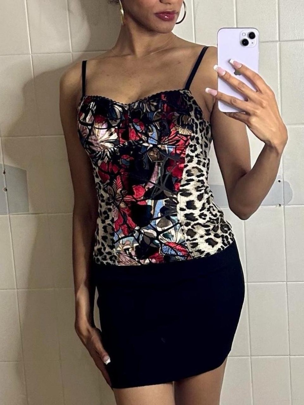 Vintage Corset Style Leopard Cami